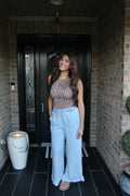 Denim Ruffle Pants